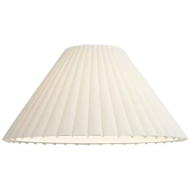 Alt view image 6 of 6 - Set of 2 Box Pleat Empire Lamp Shade (Pre-Assembled) s Antique White Large 6.75" Top x 20.75" Bottom x 10.75" High x 12.5" Slant Spider with Replacement Harp and Finial Fitting