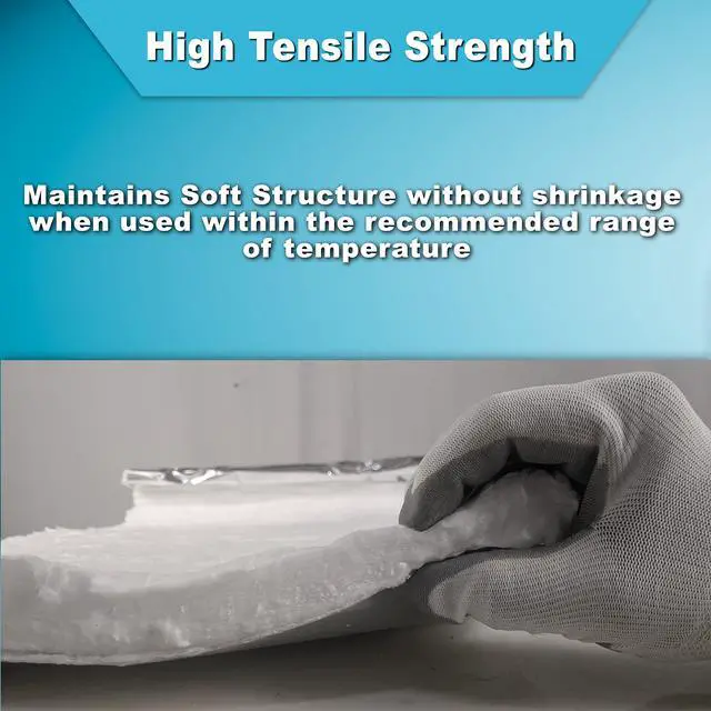 Alt view image 6 of 6 - Ceramic Fiber Blanket with Aluminum Foil Facing, 8# Density, 1" x 24" x 12.5', 2400F, High Temperature Insulation Blanket for Stove Furnace Forge Kiln Fireplace Welding Soldering HVAC