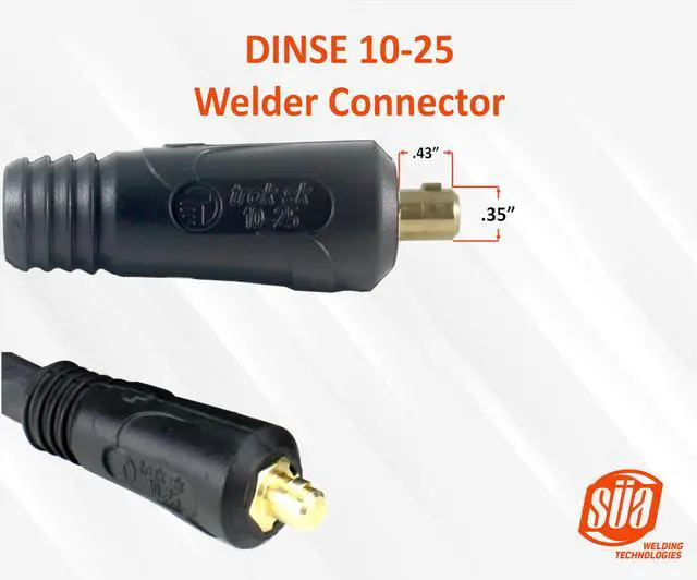 Alt view image 2 of 6 - 150 Amp Welding Electrode Holder Lead Assembly - Dinse 10-25 Connector - #4 AWG 100% Copper Cable (100 FEET)