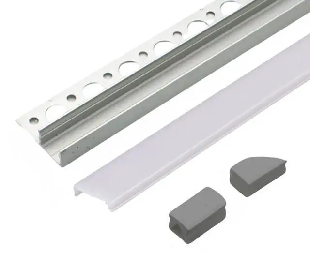 Main image of UniTile12 Tile Edge LED Strip Light Channel 180 Degree Aluminum Profile for Recessed Accent Lighting Heat Sink Design for Flat Tiled Surfaces Showers Kitchens Bathrooms (1828mm (72"))
