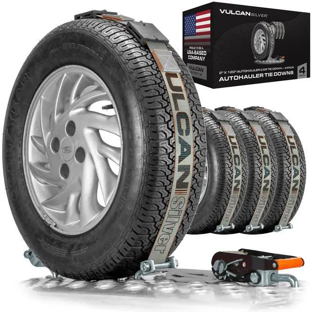 Main image of Autohauler Car Tie Down - Rolling Idler 3-Cleat - 120 Inch - 4 Pack - Silver Series - 3,300 Pound Safe Working Load