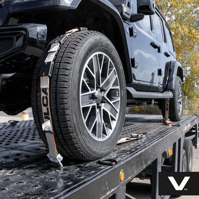 Alt view image 2 of 6 - Autohauler Car Tie Down - Rolling Idler 3-Cleat - 120 Inch - 4 Pack - Silver Series - 3,300 Pound Safe Working Load