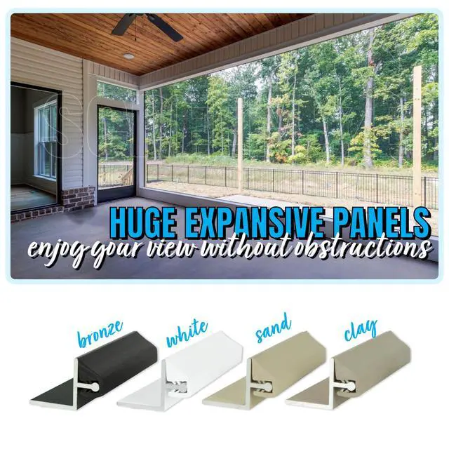 Alt view image 2 of 6 - No-Spline Screened in Porch Kit - 96-in, 5 PK (White) - Aluminum Base & Vinyl Caps - Porch Screening System for Mesh Screen Patio Enclosure Panels
