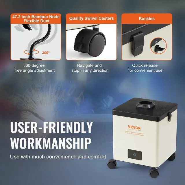 Alt view image 5 of 6 - Solder Fume Extractor, 100W Soldering Smoke Extractor with 3-Stage Filters, 240 m³/h Strong Suction Smoke Absorber and Filter for Soldering, Engraving, DIY Welding