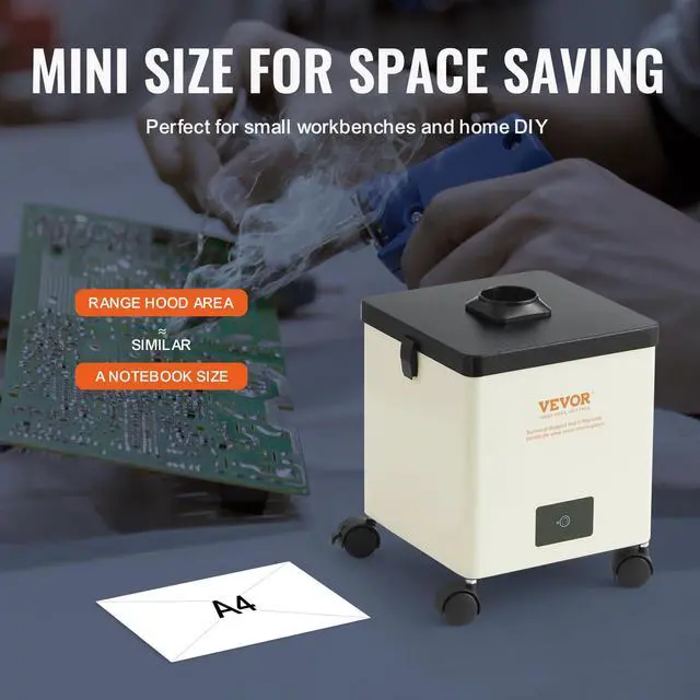 Alt view image 6 of 6 - Solder Fume Extractor, 100W Soldering Smoke Extractor with 3-Stage Filters, 240 m³/h Strong Suction Smoke Absorber and Filter for Soldering, Engraving, DIY Welding
