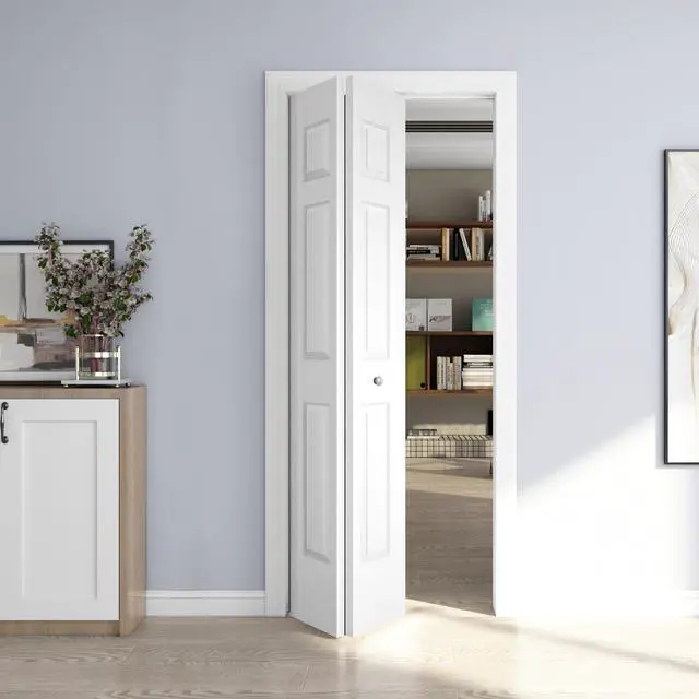 Main image of 36in. x 80in. Bifold Door, 6 Panel Primed Bifold Interior Doors, Hollow Core Bi Fold Closet Door with Hardware Kit Include, Folding Doors for Laundry, Pantry & Bedroom