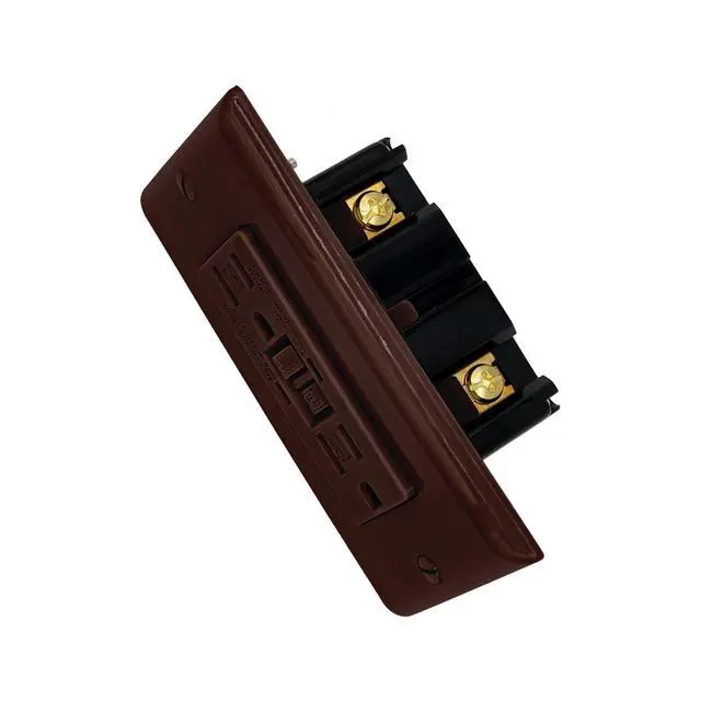 Alt view image 6 of 6 - GFCI 20A Tamper Resistant Duplex Receptacle Standard Decorative Outlet with LED Indicator, Ground Fault Circuit Interrupter, Decorative Wallplate, Safelock Protection, UL Listed, Brown (50)