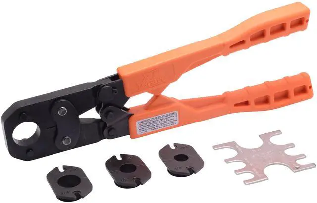 Main image of 3/8 Inch PEX Crimp Tool Multi-Head Kit, Orange Handles, Plumbing Fittings, 23100
