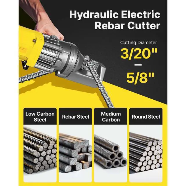 Alt view image 2 of 6 - Electric Hydraulic Rebar Cutter 900W RC-16 110V - Portable, Cuts #5 4-16mm Rebar in 3 Seconds, with Stainless Steel Carry Case