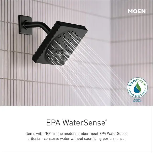 Alt view image 2 of 5 - T2842EPBL Glyde Shower Only System with Eco-Performance Rainshower Showerhead without Valve, Matte Black