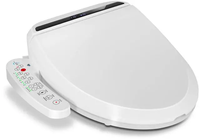 Main image of Bidet Toilet Seat Electric Warm Water Bidet with Warm Air Drying, Heated Seat with Self-cleaning Nozzle Temperature Adjustable White Toilet Seat