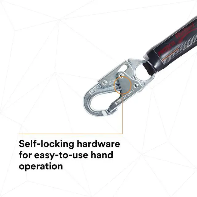 Alt view image 5 of 6 - Protecta 3100403 Self Retracting Lifeline Rebel 6' (18M) Web, Steel Snap Hook and Carabiner, Black/Red