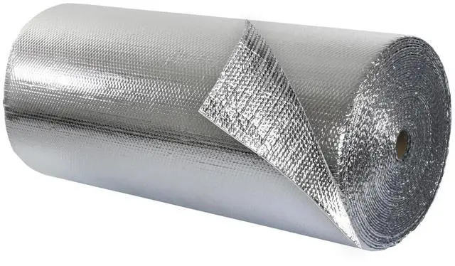Main image of Double Bubble Insulation Roll 48" x 75' (300 sq. ft.), 6.35mm Thick, Made-in-USA Double Bubble Reflective Foil Insulation Roll for Cold & Warm Climates, Radiant Barrier, Foil Color
