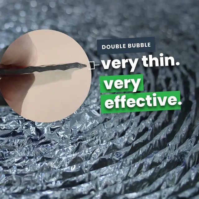 Alt view image 5 of 6 - Double Bubble Insulation Roll 48" x 75' (300 sq. ft.), 6.35mm Thick, Made-in-USA Double Bubble Reflective Foil Insulation Roll for Cold & Warm Climates, Radiant Barrier, Foil Color