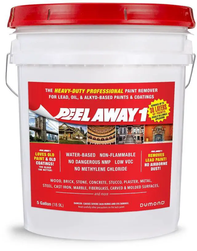 Main image of Peel Away 1 Paint Remover - HEAVY DUTY - Removes Up to 30 Layers of Lead, Oil, & Alkyd-Based Paints & Coatings - The Older the Paint the Better - Complete Paint Removal System Under the Lid - 5 Gallon