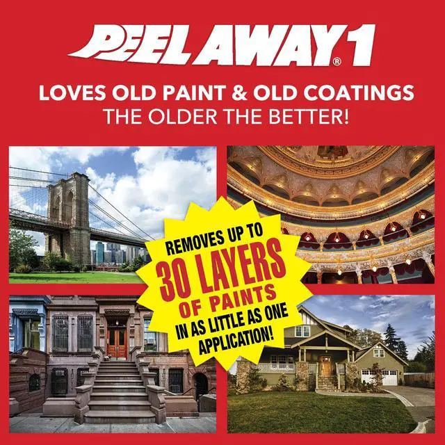 Alt view image 4 of 6 - Peel Away 1 Paint Remover - HEAVY DUTY - Removes Up to 30 Layers of Lead, Oil, & Alkyd-Based Paints & Coatings - The Older the Paint the Better - Complete Paint Removal System Under the Lid - 5 Gallon