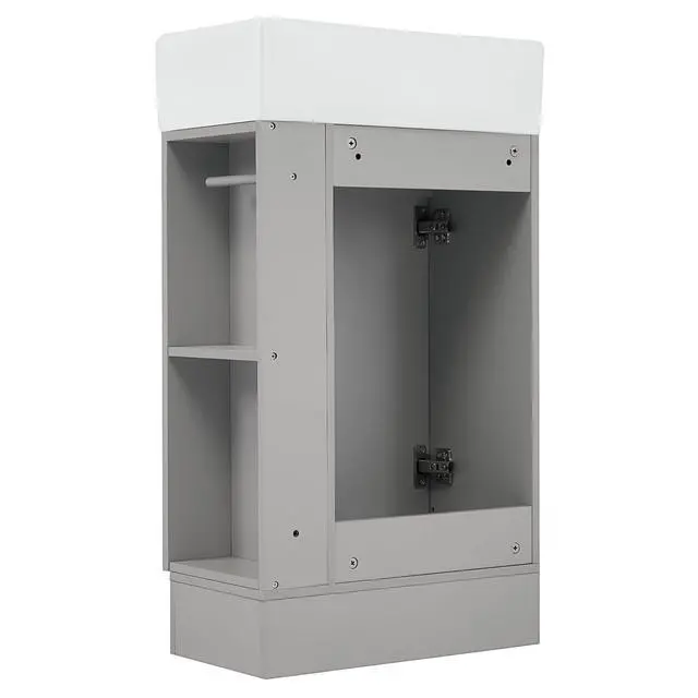 Alt view image 4 of 6 - Bathroom Vanity with Sink 18.6 Inch, Cabinet with Storage Shelf & Toilet Paper Holder, Left or Right Available