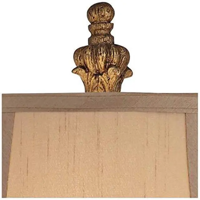 Alt view image 6 of 6 - Duval French Country Cottage Core Table Lamp 33" Tall Crystal Aged Gold Candlestick Beige Bell Shade Decor for Living Room Bedroom House Bedside Nightstand Home Entryway Dining