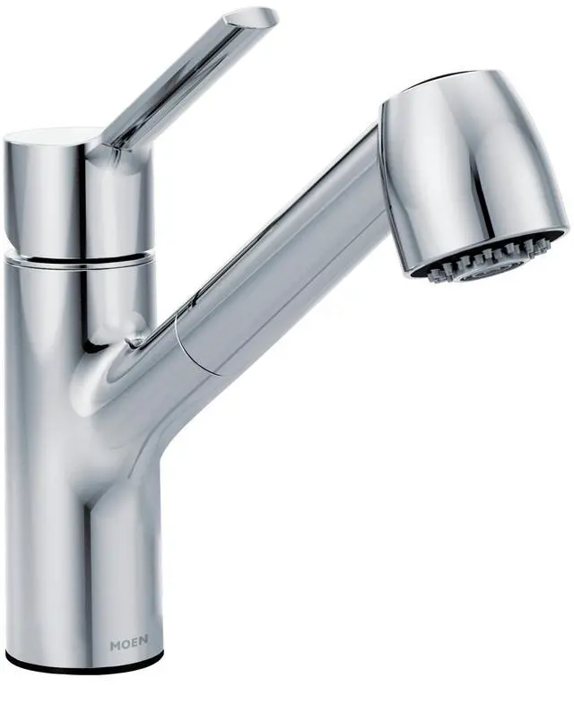 Main image of Chrome Method One-Handle Pullout Modern Kitchen Faucet with Power Clean, 7585C