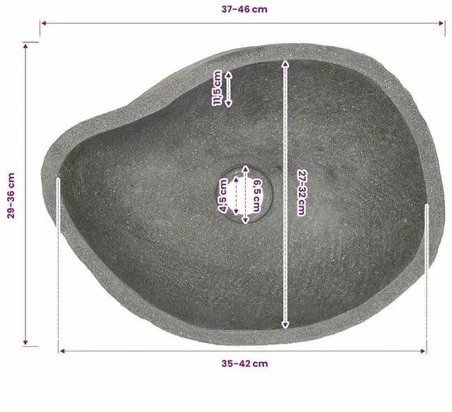 Alt view image 3 of 6 - Wash Basin, Bathroom Sink Bath Wash Bowl, Vanity Sink Bathroom Basin Small Bathroom Sink, Countertop Wash Basin Wash Sink, River Stone Oval