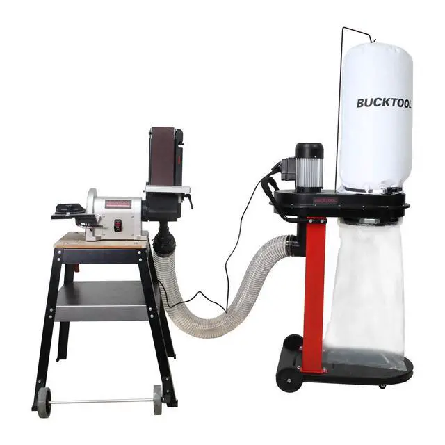 Alt view image 4 of 6 - 1.2 HP Auto Start 750CFM Dust Collector with 3 Dust Collection Bag,13 Gallon and 5 PCS Reducer for Woodworking