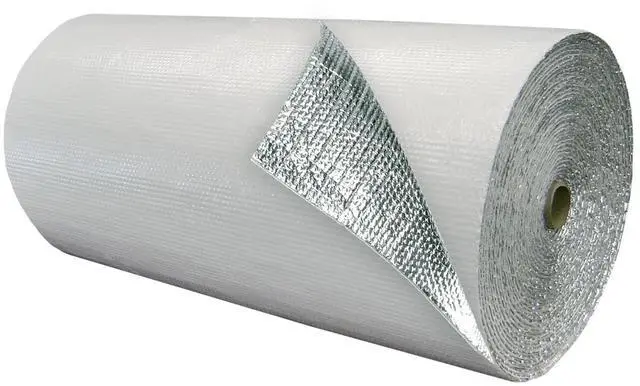 Main image of Double Bubble Insulation Roll 48" x 75' (300 sq. ft.), 6.35mm Thick, White/Foil, Made-in-USA Double Bubble Reflective Foil Insulation Roll for Cold & Warm Climates, Radiant Barrier