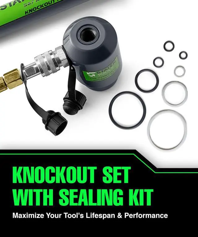 Alt view image 5 of 6 - 1/2" - 4" Hydraulic Knockout Punch Set | 15 US Tons | Knock Out Set with 10 Dies | Punching Capacity 11-16 Gauge | 1 Year WARRENTY