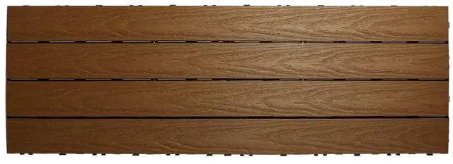 Main image of UltraShield Naturale 1 ft. x 3 ft. Quick Deck Outdoor Composite Deck Tile in Peruvian Teak (15 sq. ft. Per Box)