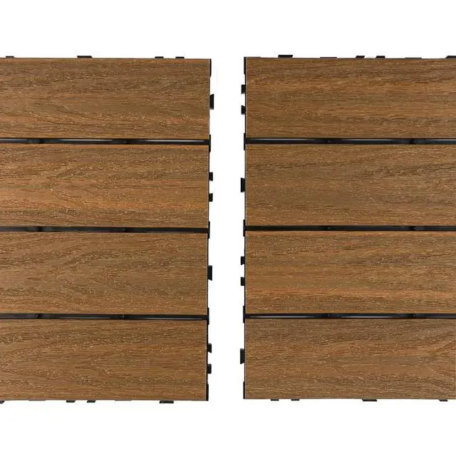 Alt view image 4 of 6 - UltraShield Naturale 1 ft. x 3 ft. Quick Deck Outdoor Composite Deck Tile in Peruvian Teak (15 sq. ft. Per Box)