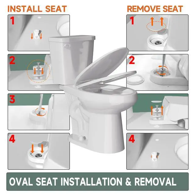 Alt view image 6 of 6 - Elongated 19 Inch ADA High White Toilet for Bathroom | Powerful Tornado Flush Single Flush 1.28 GPF, Comfort ADA Bowl Heigh 19 Tall Toilet for Seniors,Two Piece 12 Rough In