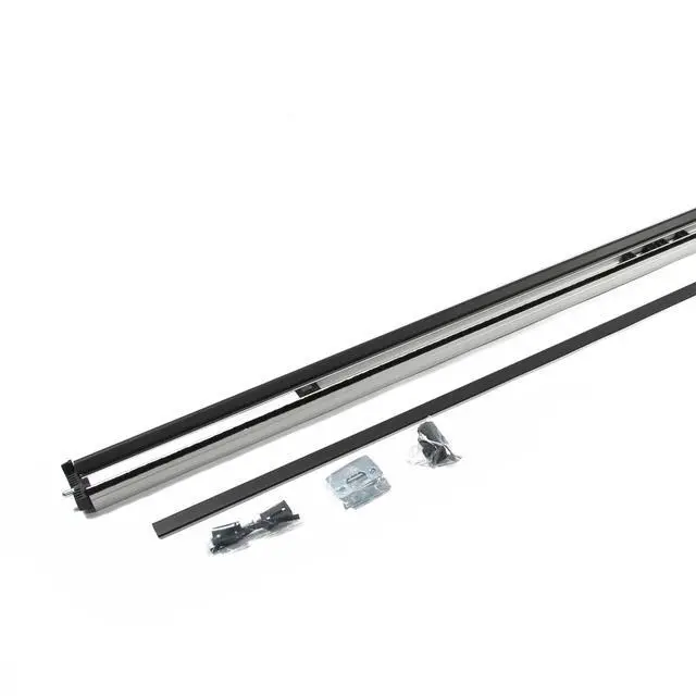Alt view image 3 of 6 - T- Astragals for Your Double Door Heavy Duty - Satin Anodized Combination Astragal and Flush Bolt Assembly. Double Door Seal Closer - Double Door Central Lock - Passive Door Lock (Silver 80 Inch)