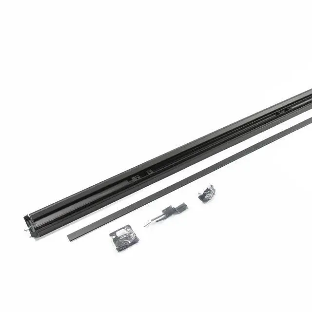 Alt view image 3 of 6 - T-Astragals Heavy Duty Combination Astragal and Flush Bolt Assembly - Satin Anodized Double Door Seal Closer - Central Lock - Passive Door Lock (Black 80 Inch)
