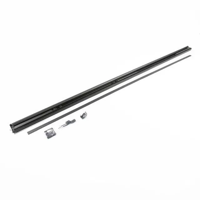 Alt view image 4 of 6 - T-Astragals Heavy Duty Combination Astragal and Flush Bolt Assembly - Satin Anodized Double Door Seal Closer - Central Lock - Passive Door Lock (Black 80 Inch)
