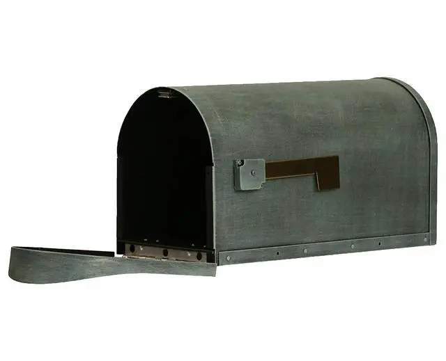 Alt view image 2 of 6 - Special Lite Classic Curbside Mailbox - Verde Green Aluminum Mailbox for Post Mount - SCC-1008-VG