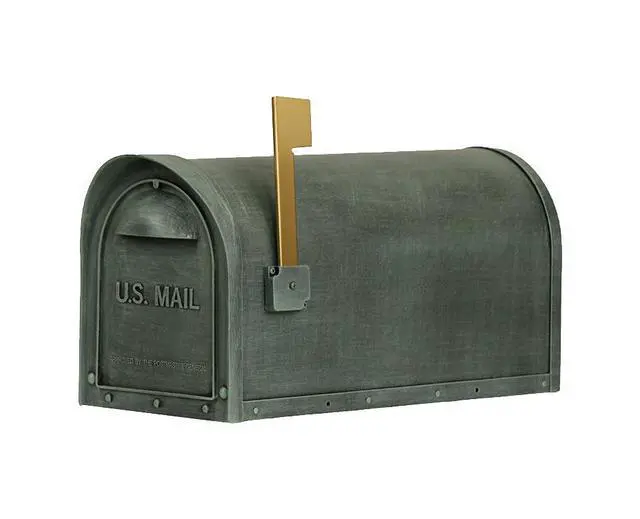 Alt view image 3 of 6 - Special Lite Classic Curbside Mailbox - Verde Green Aluminum Mailbox for Post Mount - SCC-1008-VG
