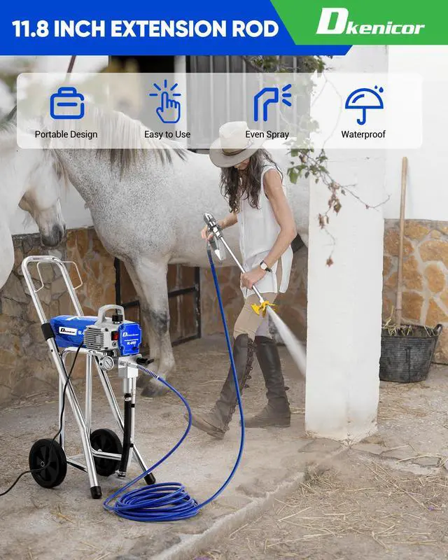 Alt view image 5 of 6 - 1200W Airless Paint Sprayer, High Efficiency Paint Sprayer with Extension Rod, 3300PSI Thinning-Free for Home Exterior and Interior, Garage, Deck- Blue