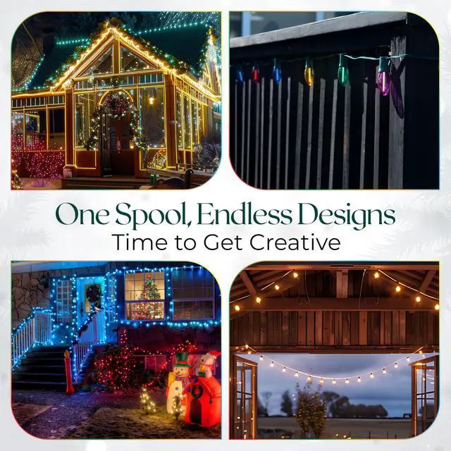 Alt view image 6 of 6 - 1000 FT C9 Spool Wire 12 Inch Spacing, Commercial, UL Listed Stringer Spool for Holiday and Christmas Light Wire SPT-1, Indoor/Outdoor Compatibility (C9-1000 Feet)