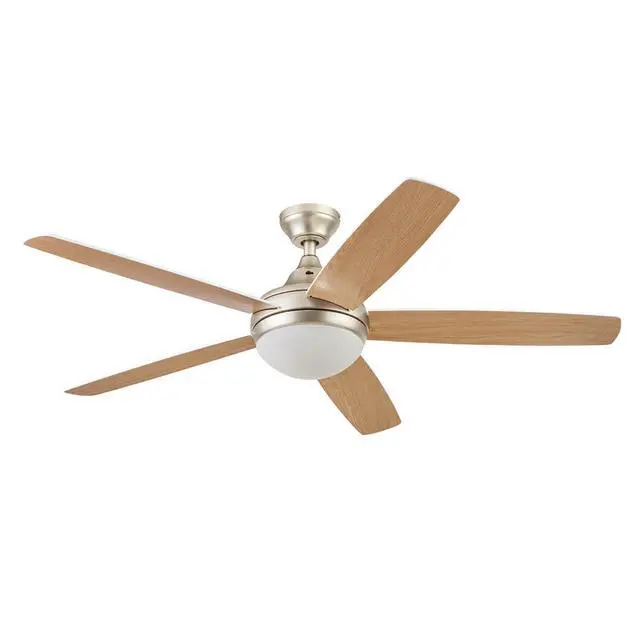 Alt view image 4 of 6 - Ashby Modern 52 Inch Ceiling Fan with Light, LED Fan with Remote Control, Tri-Mount Indoor Fan with 5 Blades, Brown Oak and Light Oak Blade Finish Options, Soft Gold (51474-01)