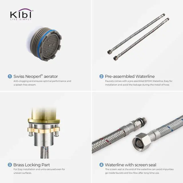 Alt view image 4 of 6 - KBF1009 Solid Brass Single Handle Single Hole Circular Faucet for Bathroom Sink | High Arc Faucet Spout Design | Corrosion and Rust Resistant | Brushed Gold