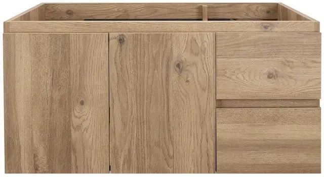 Main image of Wall-Mounted Bathroom Vanity with Soft-Close Drawers and Doors Moisture-Resistant MDF, Space-Saving Design for Modern Bathrooms (Nature Without Sink, 36)
