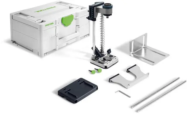 Main image of 577971 MB 40 Mobile Drilling Set Precision Drill Guide for 90° Holes, Adjustable Depth Control, Edge Drilling, Dust Extraction Port, Guide Rail Adapter, & Systainer³ Storage