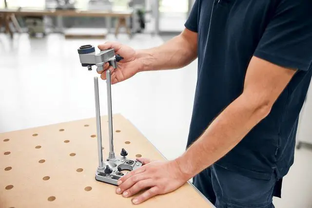 Alt view image 6 of 6 - 577971 MB 40 Mobile Drilling Set Precision Drill Guide for 90° Holes, Adjustable Depth Control, Edge Drilling, Dust Extraction Port, Guide Rail Adapter, & Systainer³ Storage