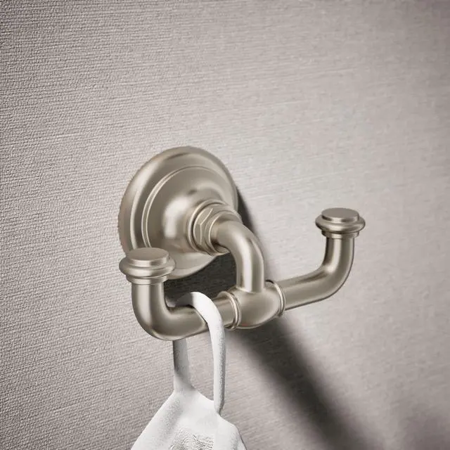 Alt view image 2 of 6 - 72572-BN Artifacts® Double Robe Hook, Vibrant Brushed Nickel