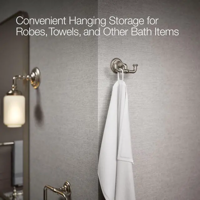 Alt view image 3 of 6 - 72572-BN Artifacts® Double Robe Hook, Vibrant Brushed Nickel