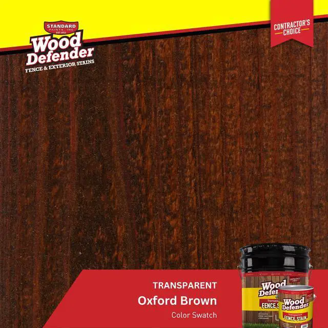 Alt view image 2 of 6 - Transparent Fence Wood Stain and Seal in One, Oil-Based Penetrating Sealer, Professional-Grade, Long-Lasting, Weather-Resistant Protector, Oxford Brown, 5-Gallon