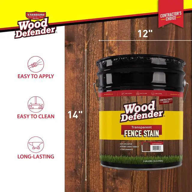 Alt view image 3 of 6 - Transparent Fence Wood Stain and Seal in One, Oil-Based Penetrating Sealer, Professional-Grade, Long-Lasting, Weather-Resistant Protector, Oxford Brown, 5-Gallon