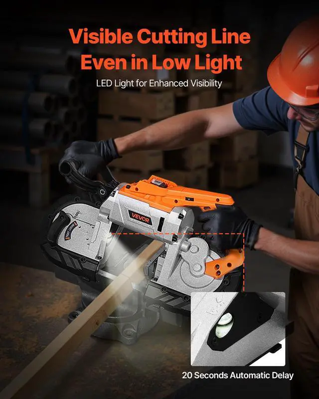 Alt view image 5 of 6 - 20V Portable Band Saw, 5 in Deep Cut, 360W Cordless Compact Bandsaw with Brushless Motor, Adjustable Speed, for Cutting Metal, Wood, Compatible with Makita Batteries (Bare Tool Only)