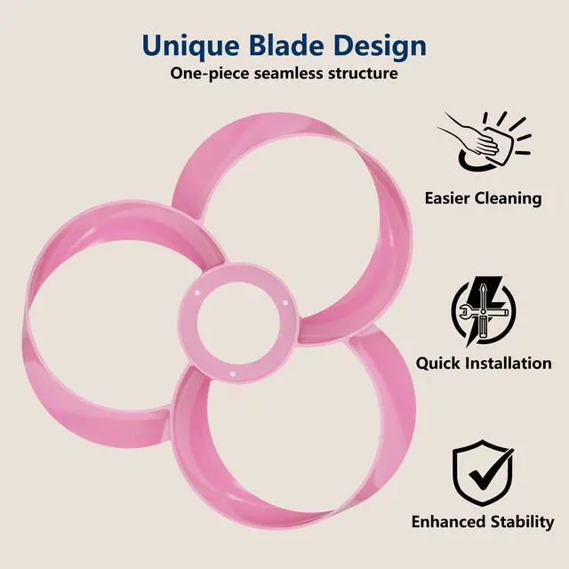 Alt view image 3 of 6 - 22 Inch Ceiling Fan with Light and Remote, Quiet DC Motor, Dimmable LED, Reversible 3-Speed Control, Easy Installation Downrod Fan for Small Rooms (Pink)