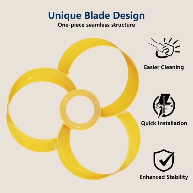 Alt view image 3 of 6 - 22 Inch Ceiling Fan with Light and Remote, Quiet DC Motor, Dimmable LED, Reversible 3-Speed Control, Easy Installation Downrod Fan for Small Rooms (Yellow)