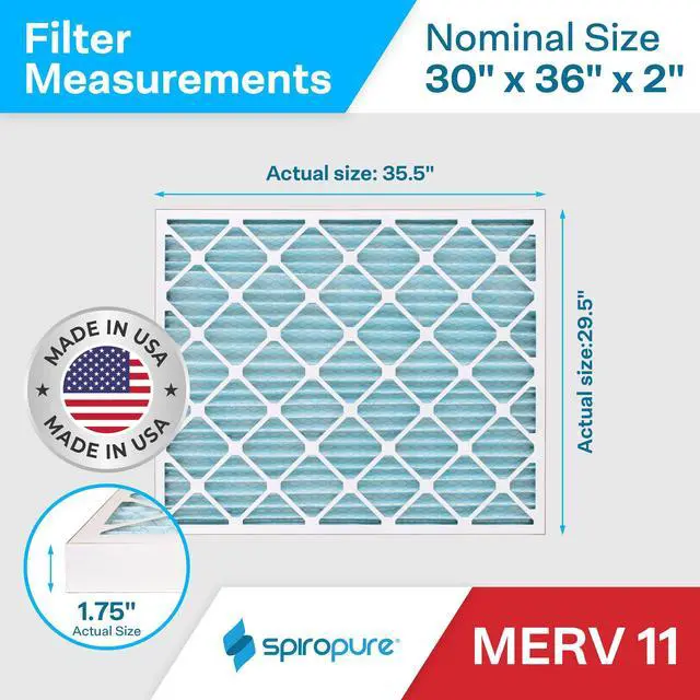 Alt view image 2 of 6 - 30X36X2 MERV 11 Geothermal Air Filters - Made in USA (6 Pack)